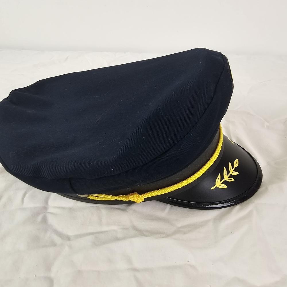 Royal Resortwear Yacht Hat Classic Nautical Captain Style Navy Blue One Size - Picture 4 of 6